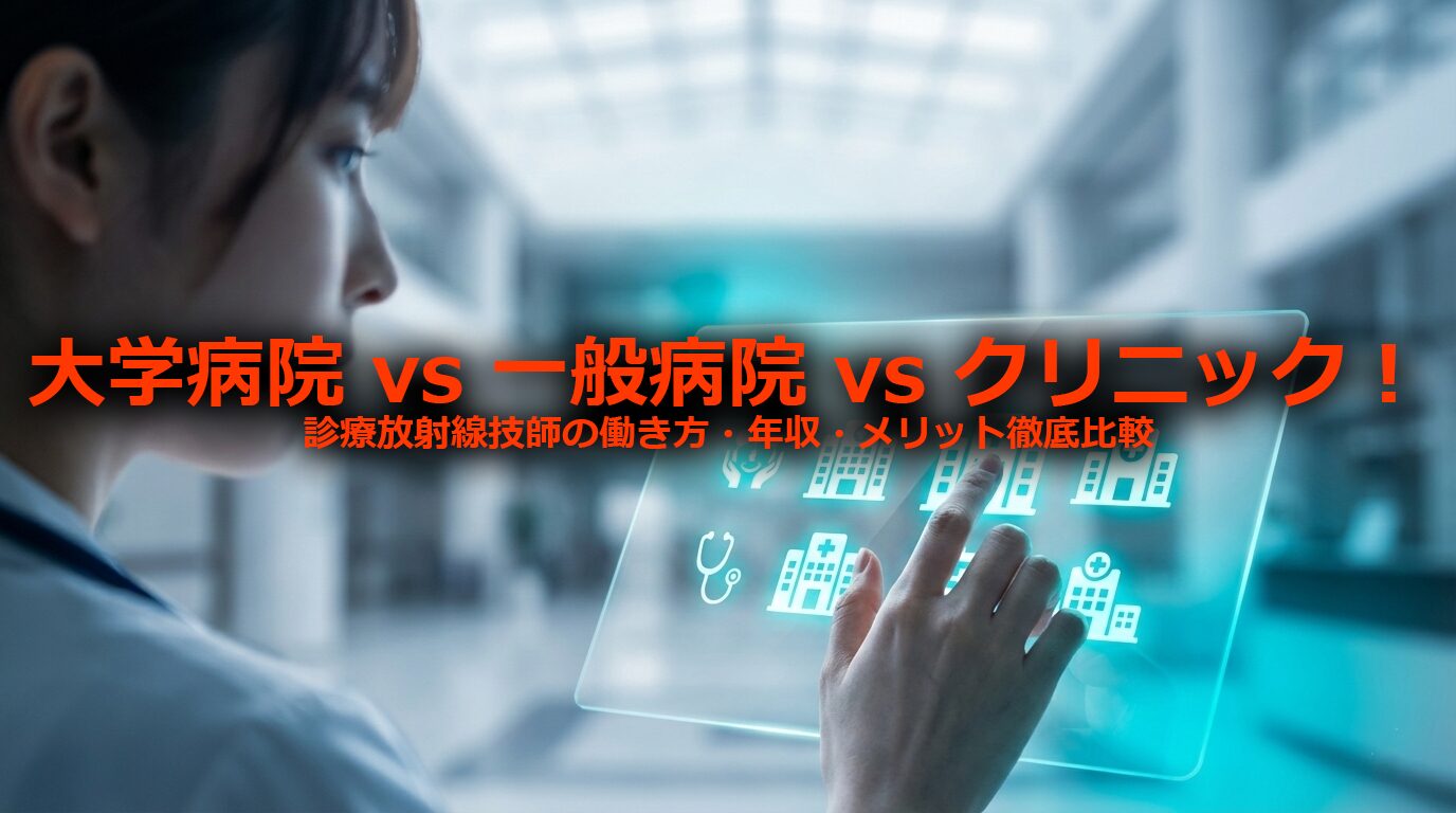 大学病院 vs 総合病院 vs クリニック