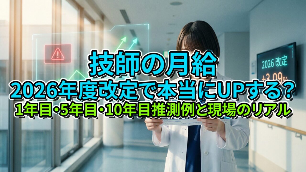 技師の月給、2026年度改定で本当にUPする？1年目・5年目・10年目推測例と現場のリアル