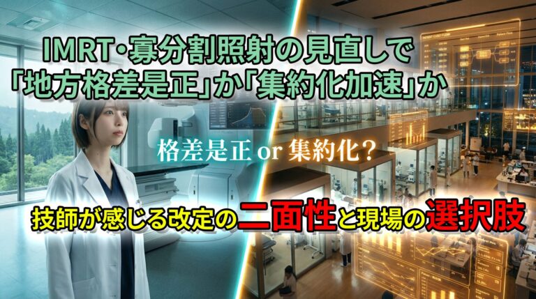 IMRT・寡分割照射の見直しで「地方格差是正」か「集約化加速」か ～技師が感じる改定の二面性と現場の選択肢～