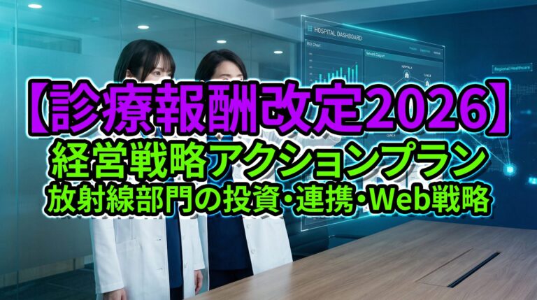 【診療報酬改定2026】経営戦略アクションプラン｜放射線部門の投資・連携・Web戦略