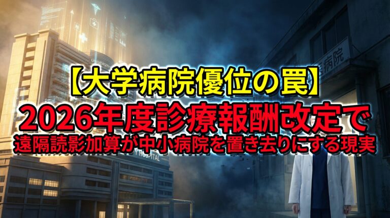 大学病院優位の罠　～2026年度診療報酬改定で遠隔読影加算が中小病院を置き去りにする現実～