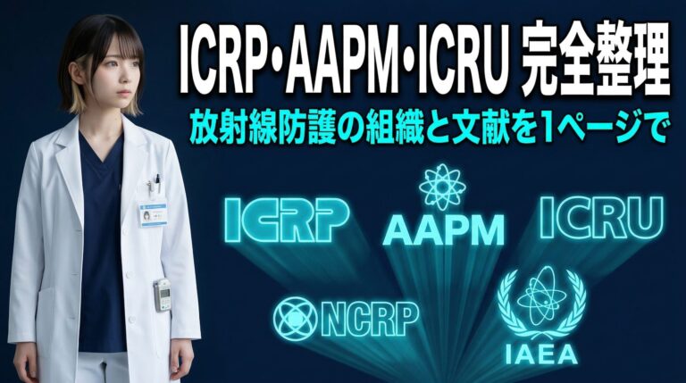 ICRP・AAPM・ICRU…組織と文献が多すぎる人へ。1ページで全部整理