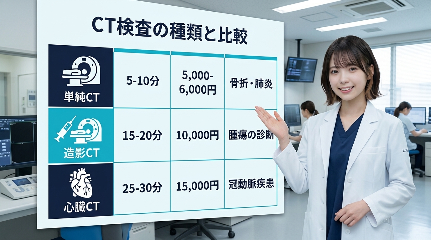 CT検査の種類と費用比較