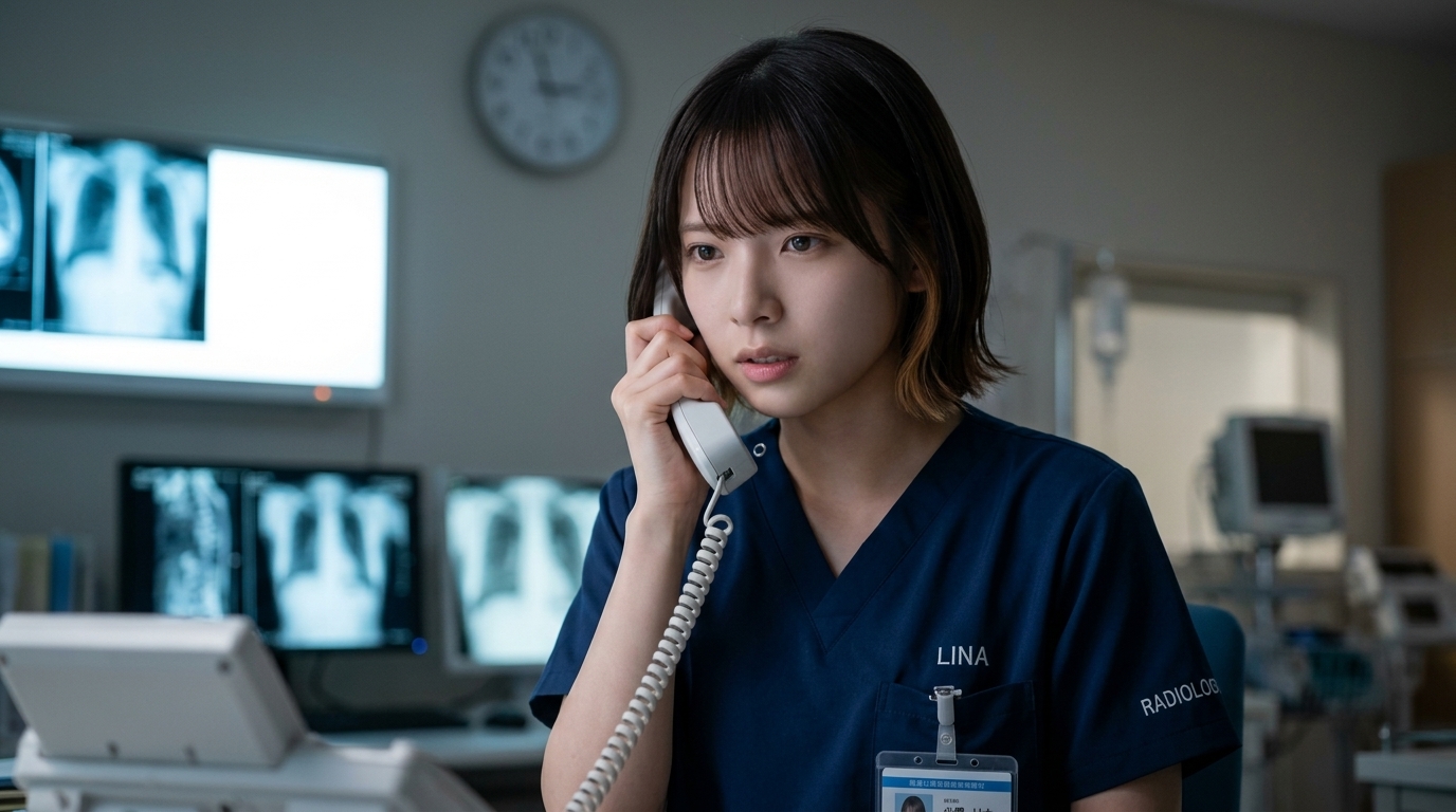 主治医へISBAR報告を行うLINA
