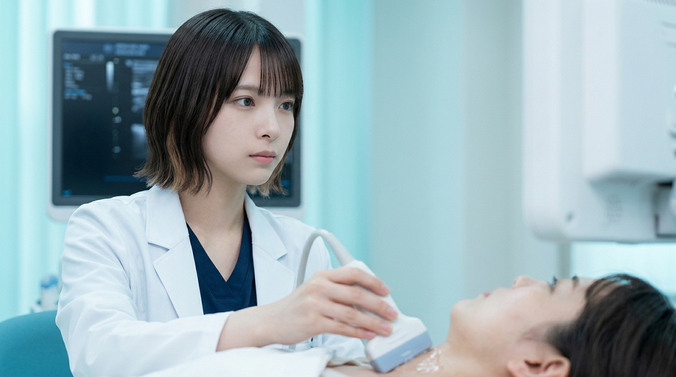 頸動脈エコー検査を行うLINA