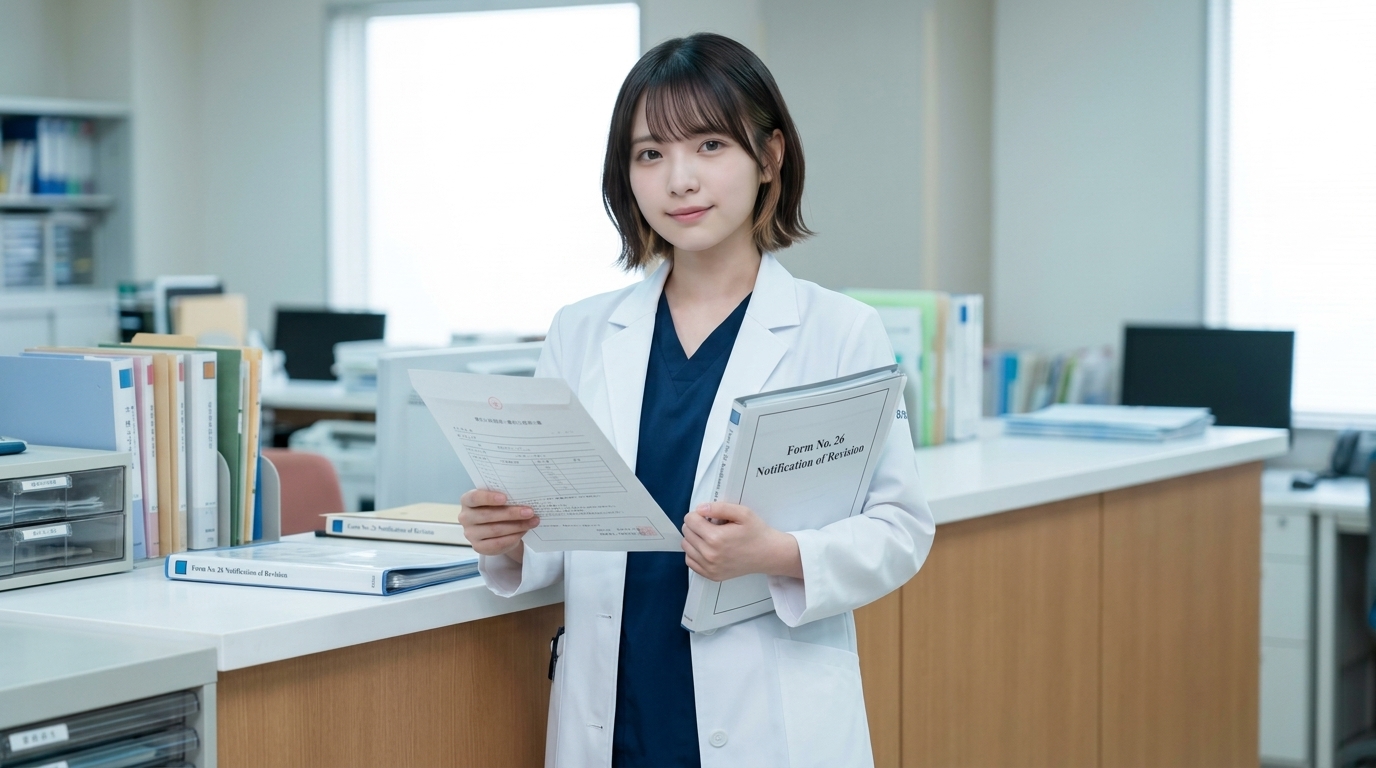 様式第26提出準備を行うLINA