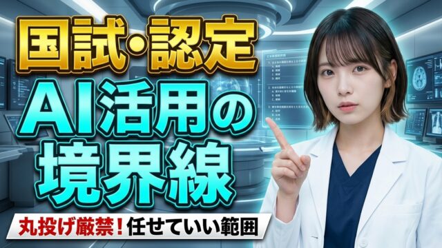 国試・認定にAIを使っていい範囲｜任せていい/いけない YouTubeサムネイル