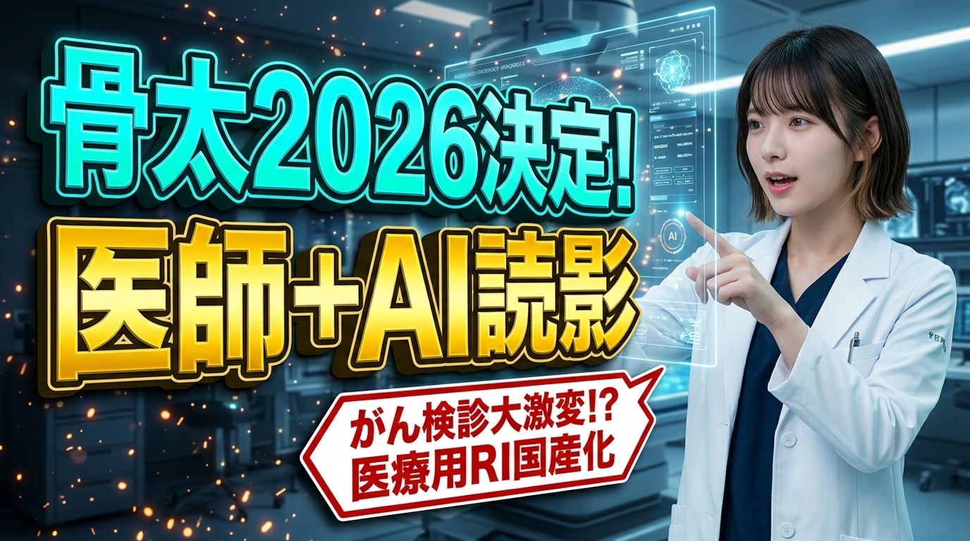 【骨太の方針2026】がん検診「医師1名＋AI」読影見直し＆医療用RI国産化が閣議決定