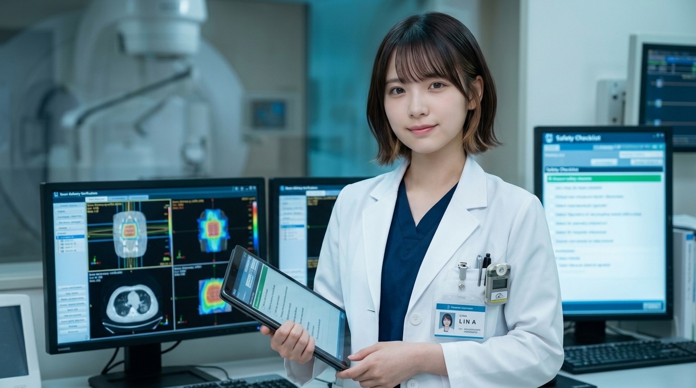 リニアック操作室で臨床QAの確かな精度を誇るLINA