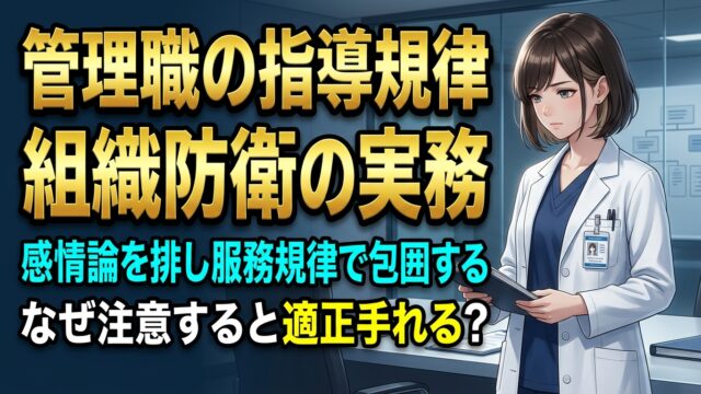 管理職のための問題行動対処実務マニュアル｜感情論を排し服務規律と労務管理で組織を守る