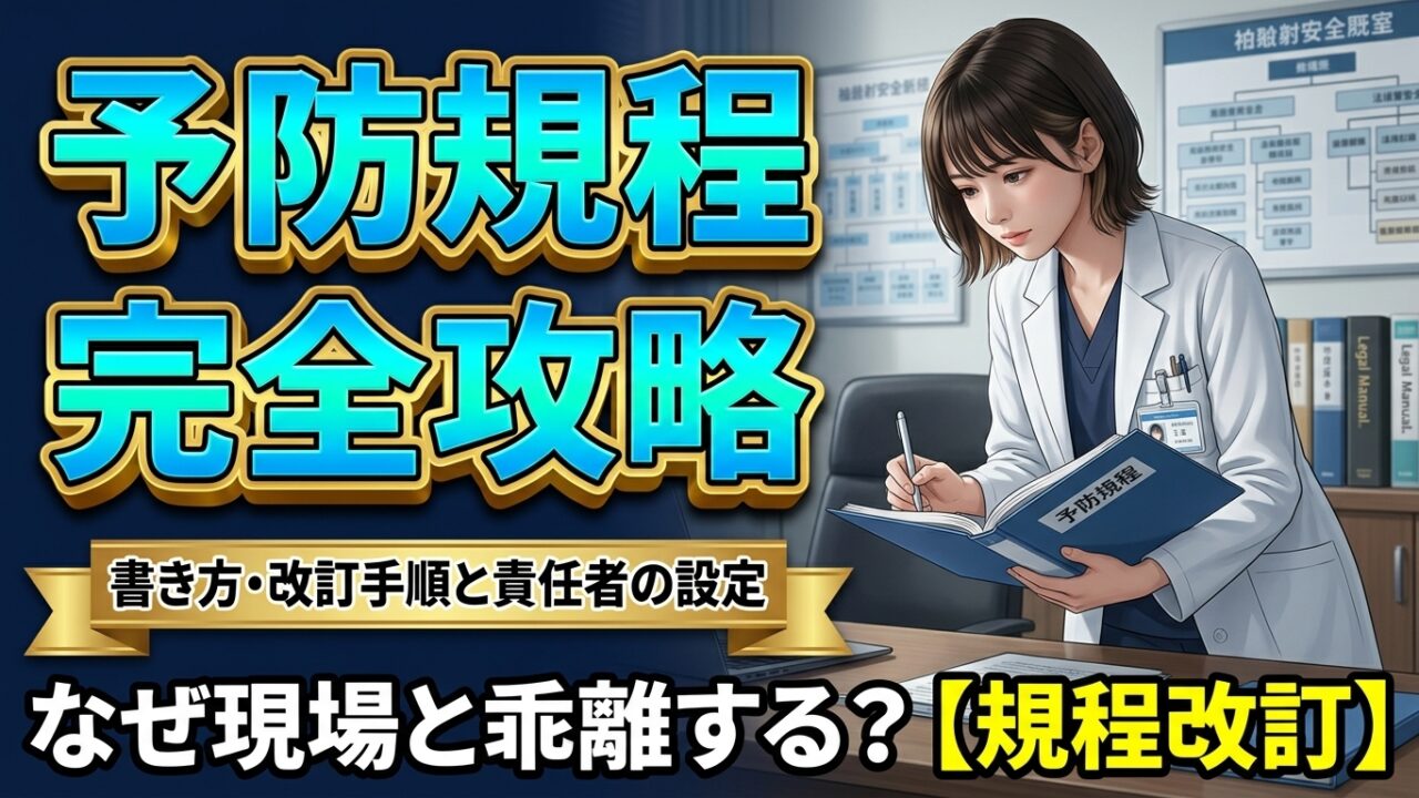 放射線障害予防規程の書き方・改訂のポイント｜責任者と手順をどう書くか アイキャッチ