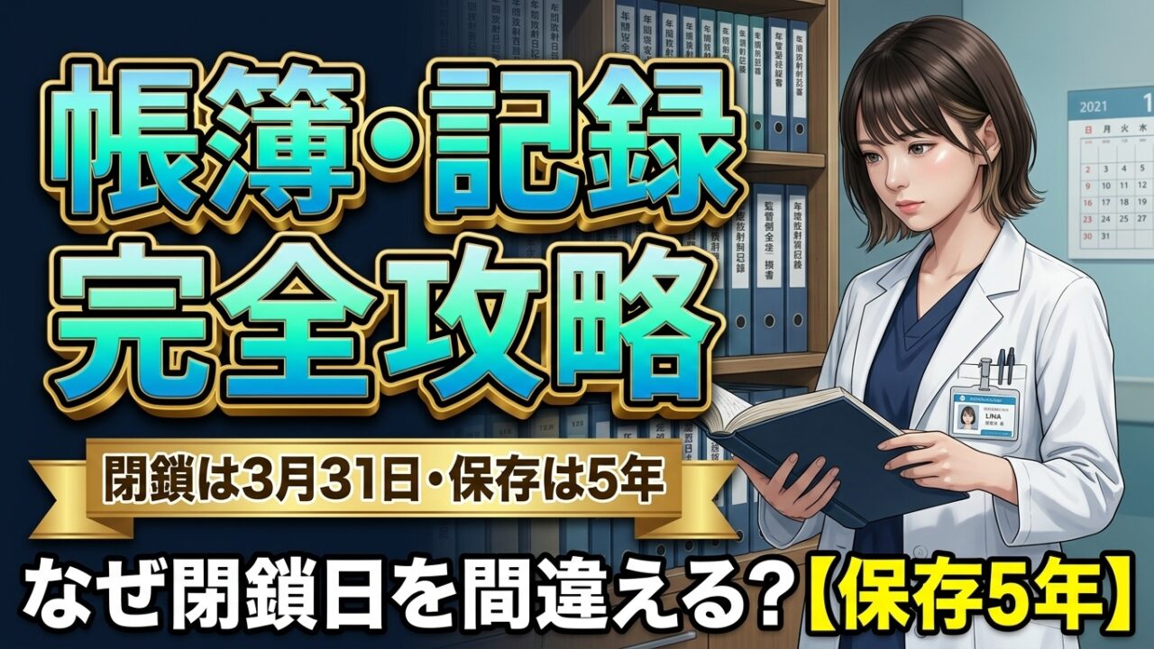 帳簿・記録の整え方と保存期間|閉鎖は3月31日、保存は5年 アイキャッチ